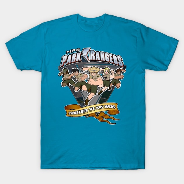 Park Rangers - Power Rangers Parody T-Shirt by DeviantNerd